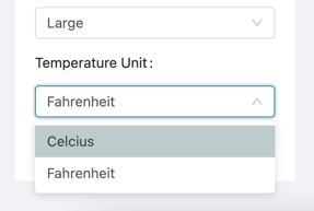 2. Select Fahrenheit